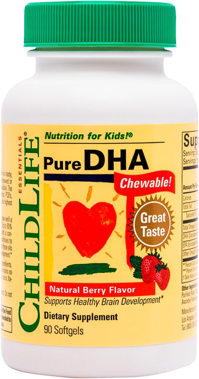 ChildLife Essentials Pure DHA chewable softgels fish oil supplement 90 count