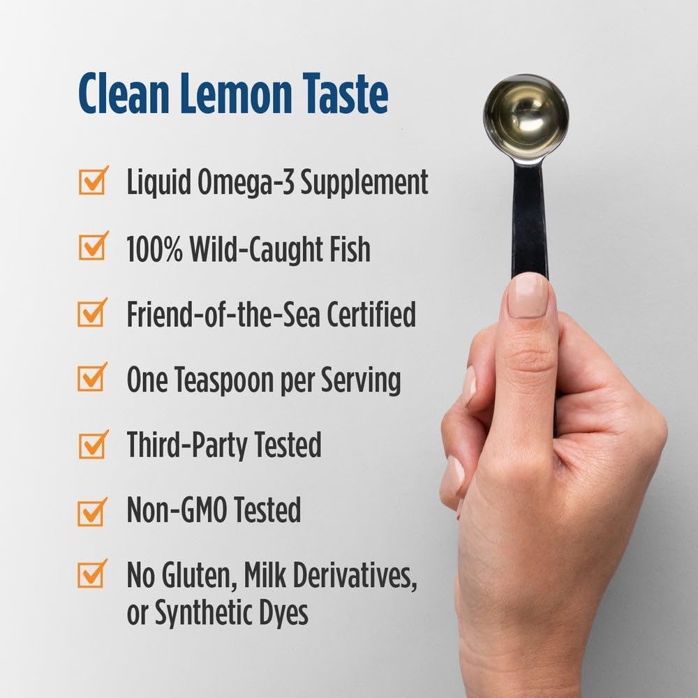 Nordic Naturals Omega-3D Liquid, Lemon with Vitamin D3 - 237ml