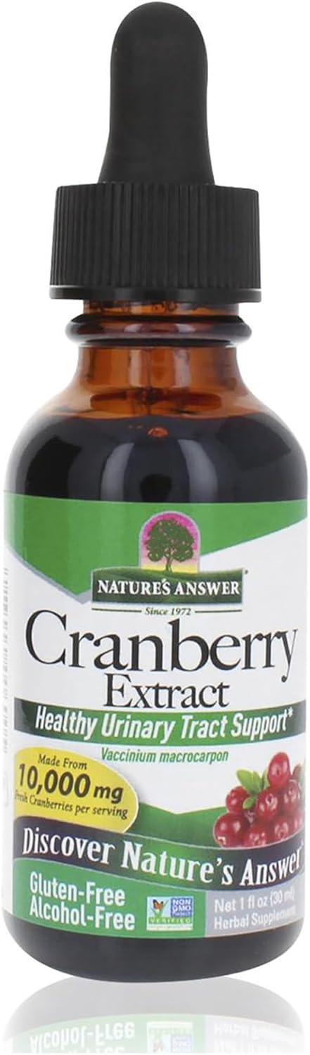 Nature's Answer Alcohol-Free Cranberry Extract 30ml liquid supplement front label