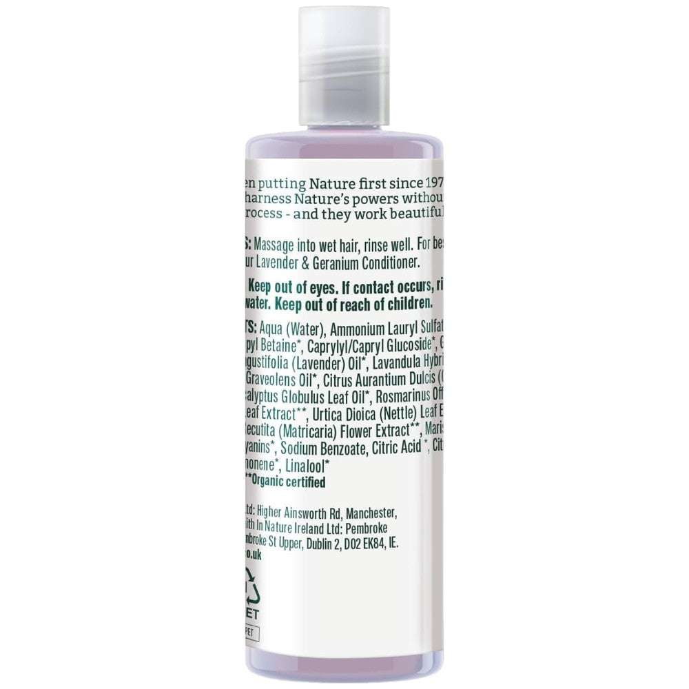 Faith In Nature Lavender and Geranium Balancing Shampoo 100ml bottle ingredients