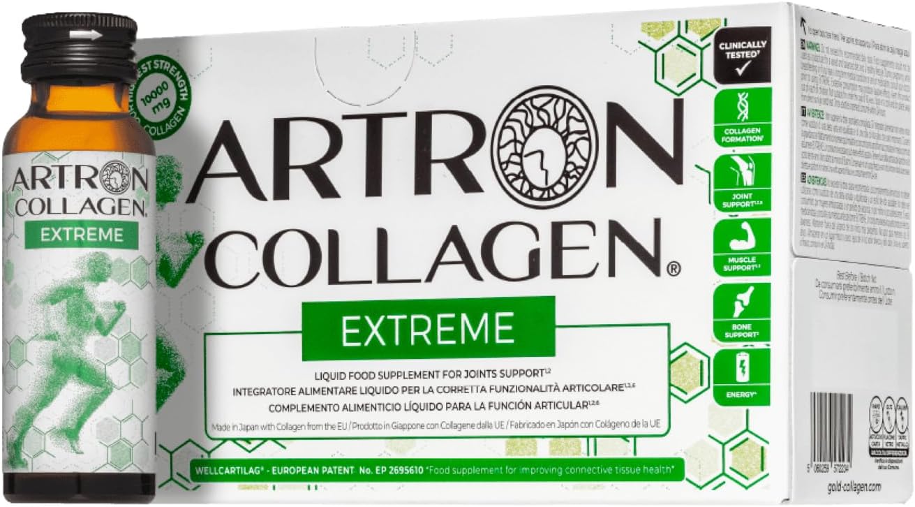 Front Image: Artron Collagen Extreme liquid supplement bottles 10 x 50ml pack
