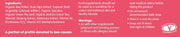Supplement facts panel and ingredients list for Bee Energised capsules.