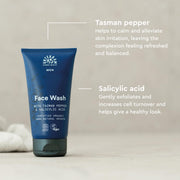 Urtekram Men Face Wash tube, fresh masculine scent, 150ml, facial cleansing use