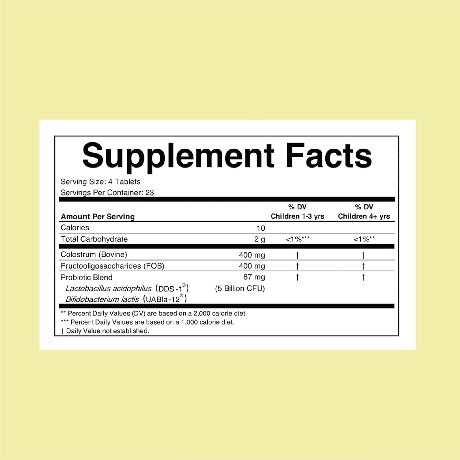 ChildLife Essentials ChildBiotics supplement facts probiotics colostrum FOS 92 tablets