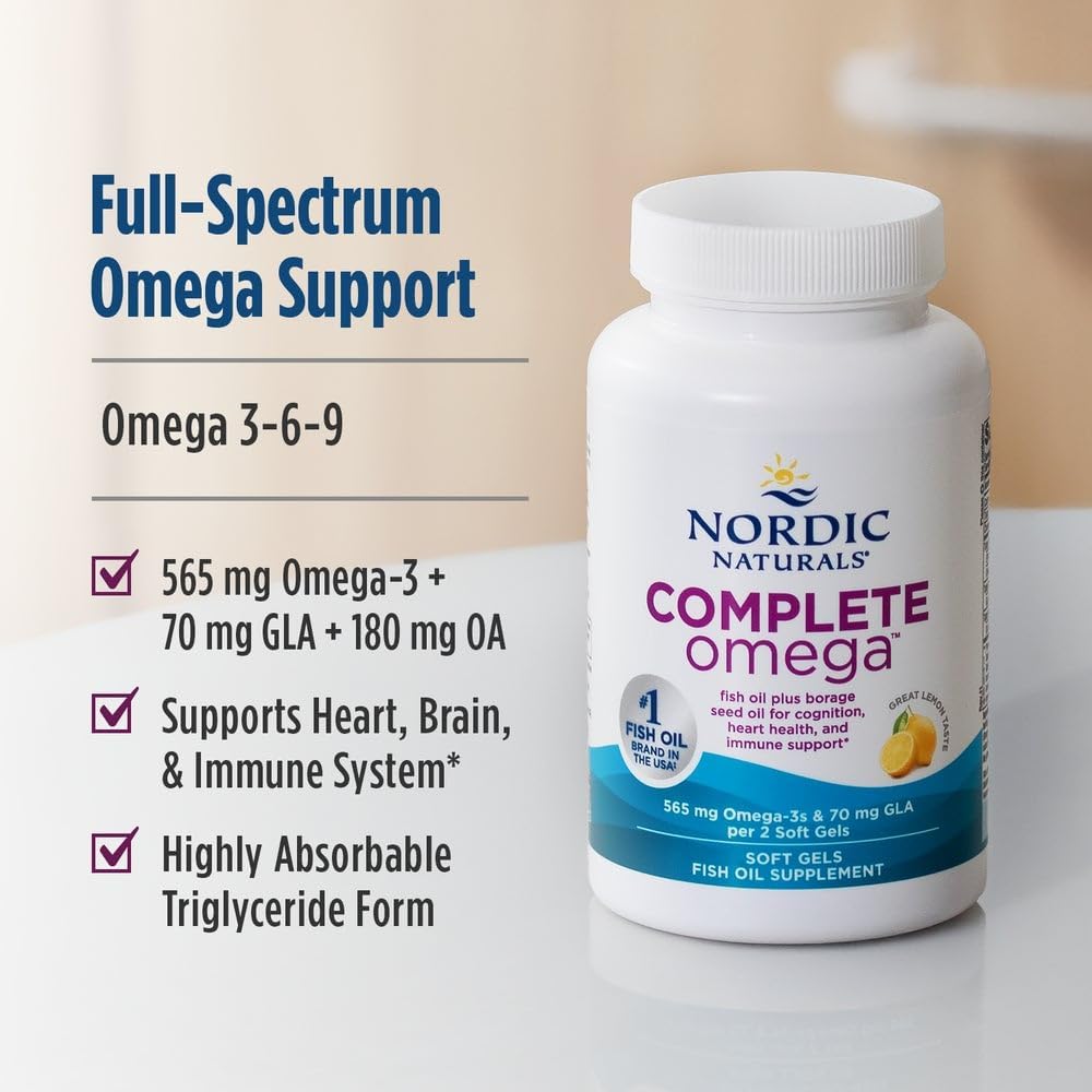 Nordic Naturals Complete Omega softgels - 565 mg Omega 3 met GLA Citroen