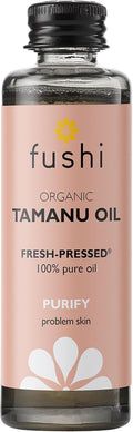 Fushi Bio-Tamanuöl 50 ml | Frisch gepresstes und 100 % reines, klärendes Öl für Problemhaut und zu Unreinheiten neigende Haut