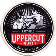 Front image: Uppercut Deluxe Easy Hold Hair Putty 90g jar matte styling product packaging