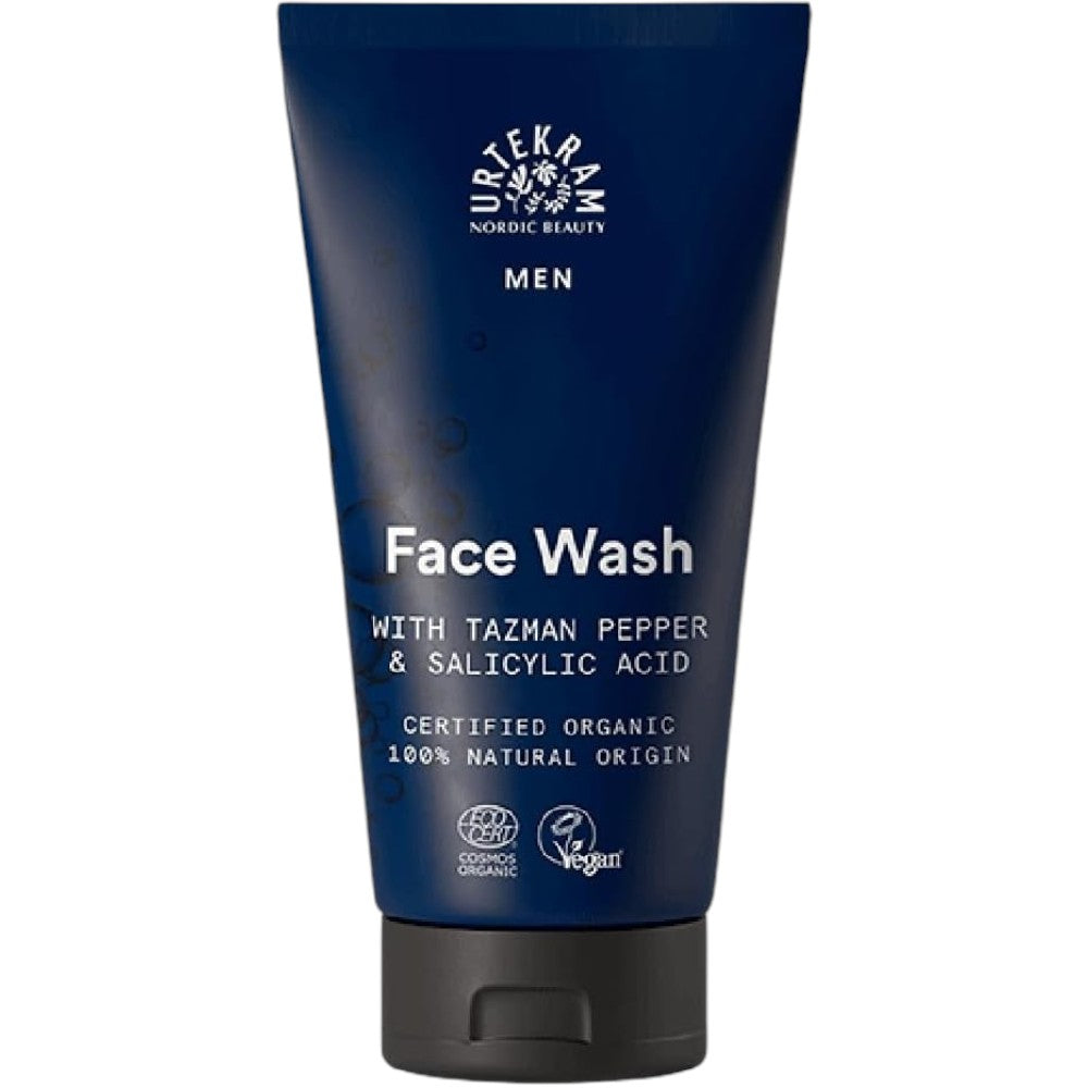 Urtekram Men Face Wash tube, fresh masculine scent, 150ml