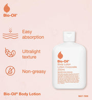 Bio-Oil Ultralight Moisturising Body Lotion, pump bottle packaging, fragrance not specified, 175ml, ingredients information