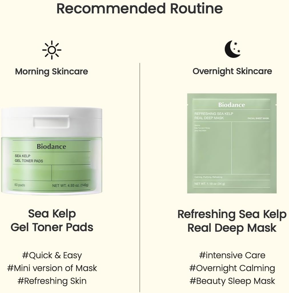 Biodance Sea Kelp Hydrogel Toner Pads 60 Pads recommended routine