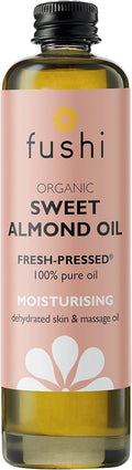 Fushi Huile d’Amande Douce Bio 100 ml | Pressée Fraîche et 100% Pure Huile Hydratante pour Peau, Cheveux et Massage