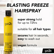 got2b Glued Blasting Freeze Hairspray aerosol spray can 300ml ingredients and product information