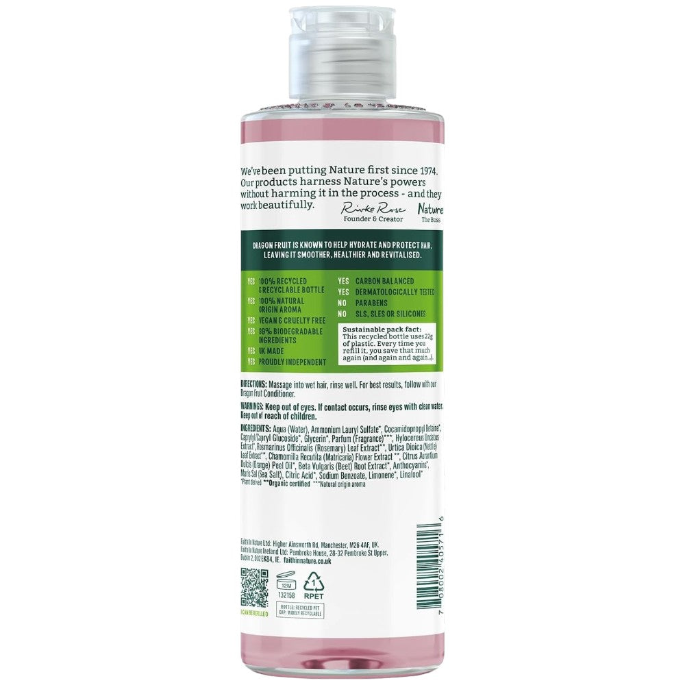 Faith In Nature Dragon Fruit Revitalising Shampoo 400ml bottle ingredients & barcode