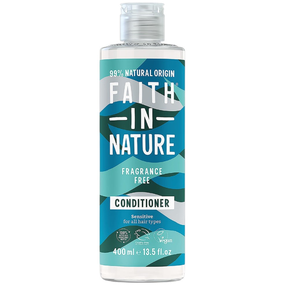 Faith In Nature Fragrance Free Sensitive Conditioner, bottle packaging, fragrance free, 400ml