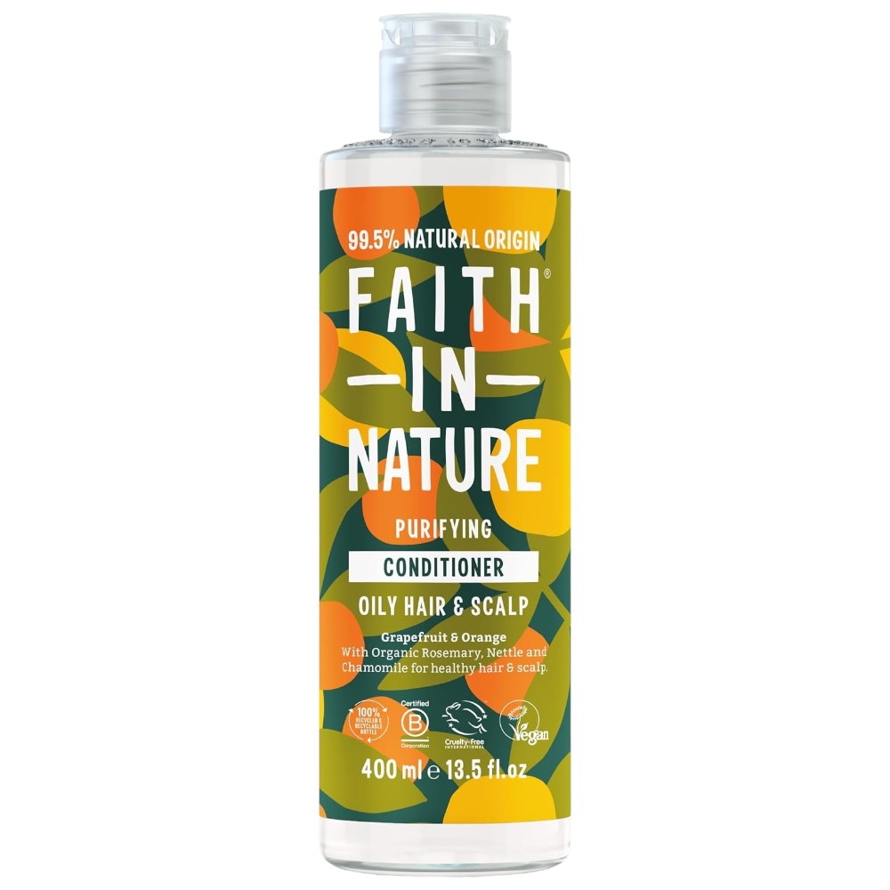 Faith In Nature Grapefruit & Orange Purifying Conditioner, bottle packaging, grapefruit and orange, 400ml