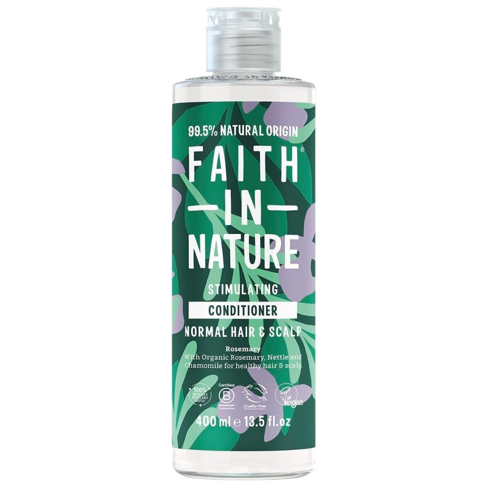 Faith In Nature Rosemary Stimulating Conditioner, bottle packaging, rosemary, 400ml