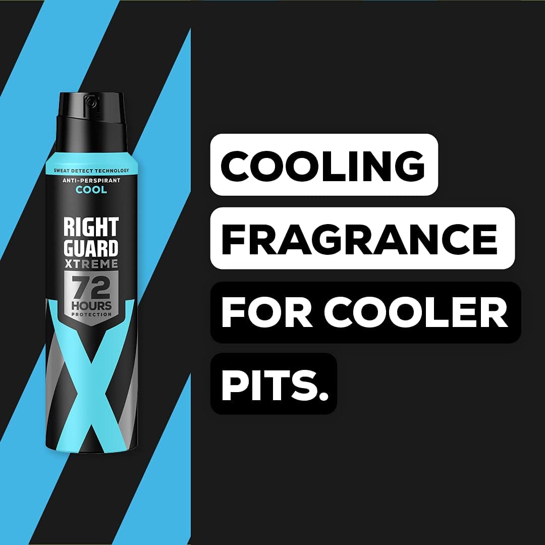 Right Guard Xtreme Cool Anti-Perspirant Deodorant Spray 150ml for daily freshness