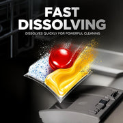 Finish Powerball Quantum Lemon Sparkle Dishwasher Tablets 100 Pack showing product features