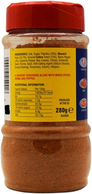 McCormick Old Bay Seasoning ingredients label 280g container