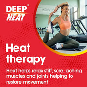 Deep Heat Pain Relief Heat Patch sachet packaging air activated heat patch 12 count applied warming patch lifestyle image