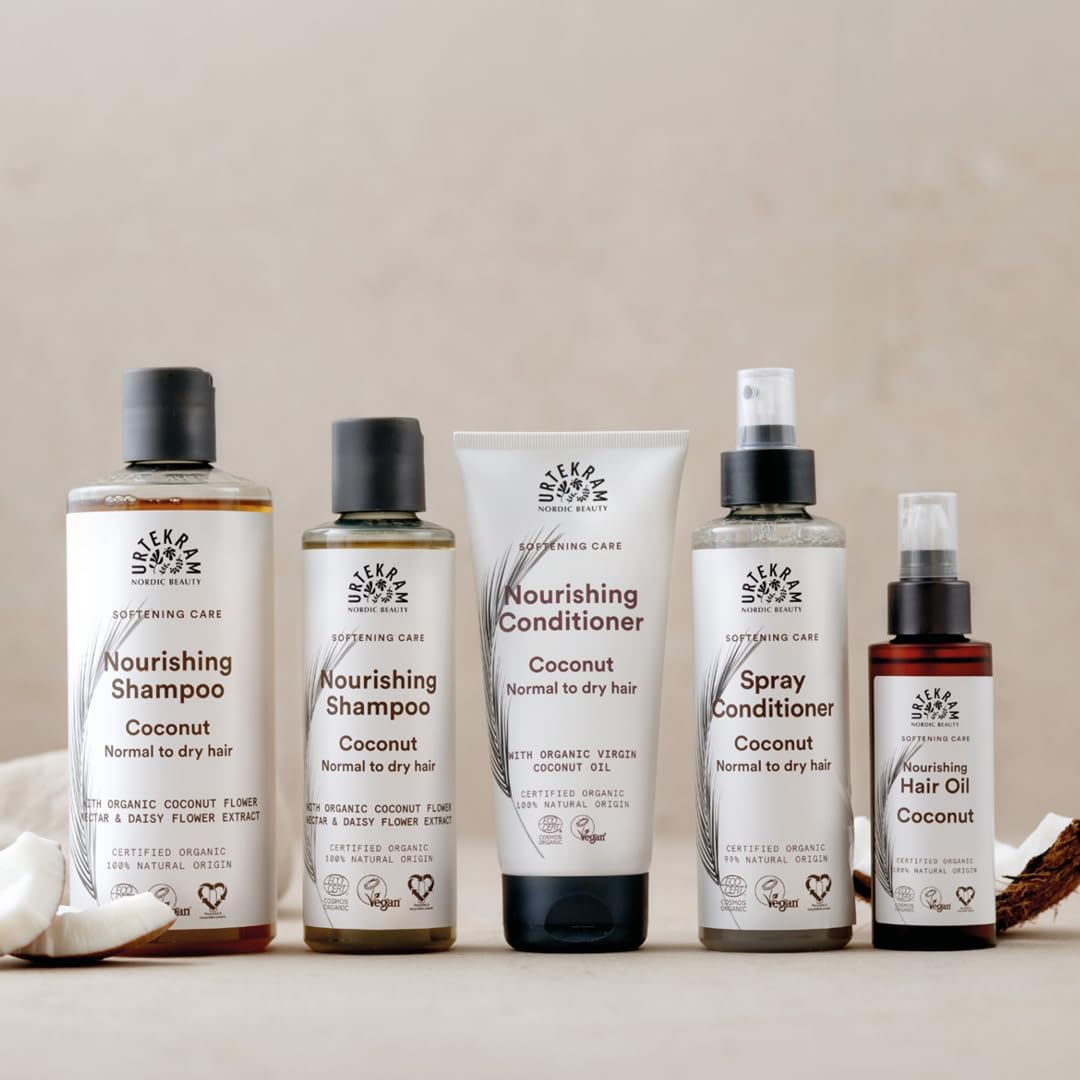 Urtekram Nourishing Coconut Conditioner tube, coconut scent, 180ml, hair care use & other variants