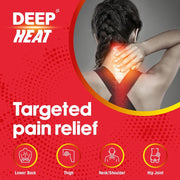 Deep Heat Pain Relief Heat Patch sachet packaging air activated heat patch 12 count applied warming patch lifestyle image