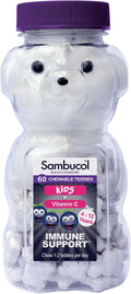 Sambucol Schwarzer Holunder Kauteddys für Kinder | 60 Teddys | Vitamin C | Immununterstützung | Alter 4–12
