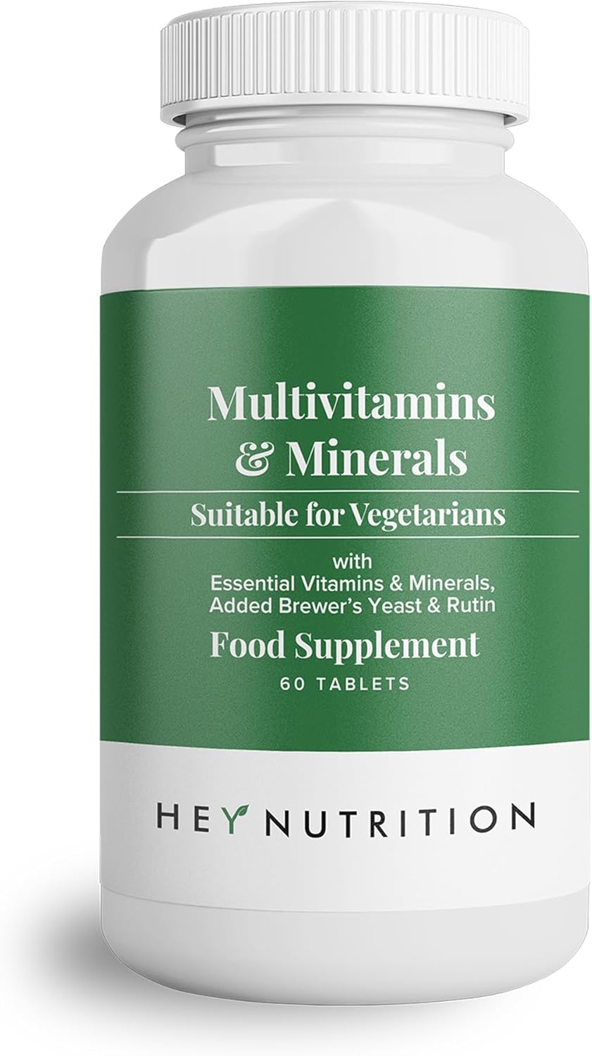 Hey Nutrition Advanced Daily Multivitamin bottle, 60 vegetarian capsules.
