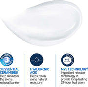CeraVe Moisturising Cream ingredient label with ceramides and hyaluronic acid 454g tub