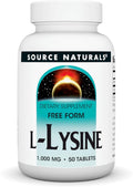 Source Naturals L-Lysin 1000mg Freie Form – 50 Tabletten