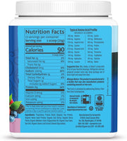 Back of Sunwarrior berry protein powder showing certifications.
