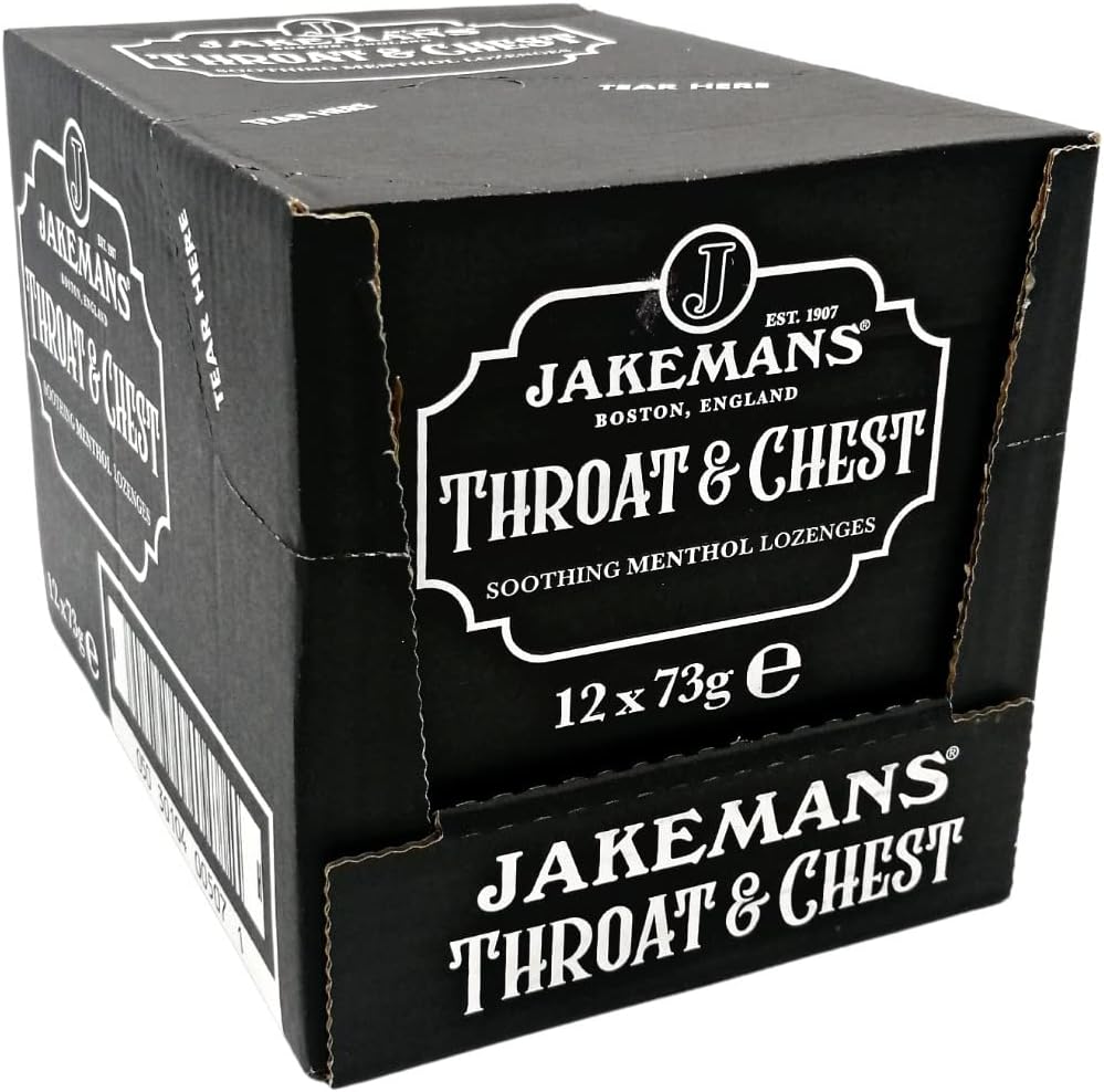 Jakemans Throat & Chest Soothing Menthol Lozenges box.