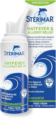 Sterimar Hayfever & Allergy Relief Nasal Spray with Manganese, spray bottle packaging, unflavoured, 100ml