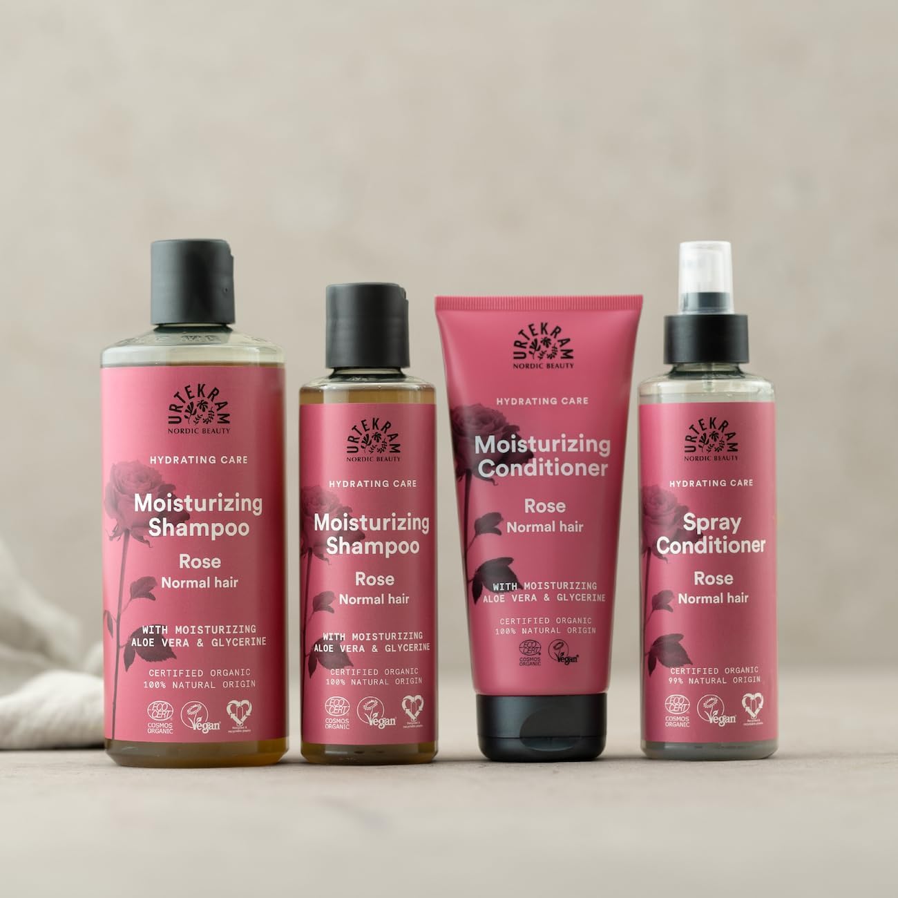 Urtekram Moisturising Rose Conditioner tube, rose scent, no flavour, 180ml, hair care use & other variants