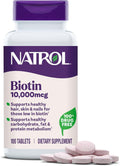 Complément Natrol Biotine 10 000 mcg avec vitamine B7 - 100 comprimés