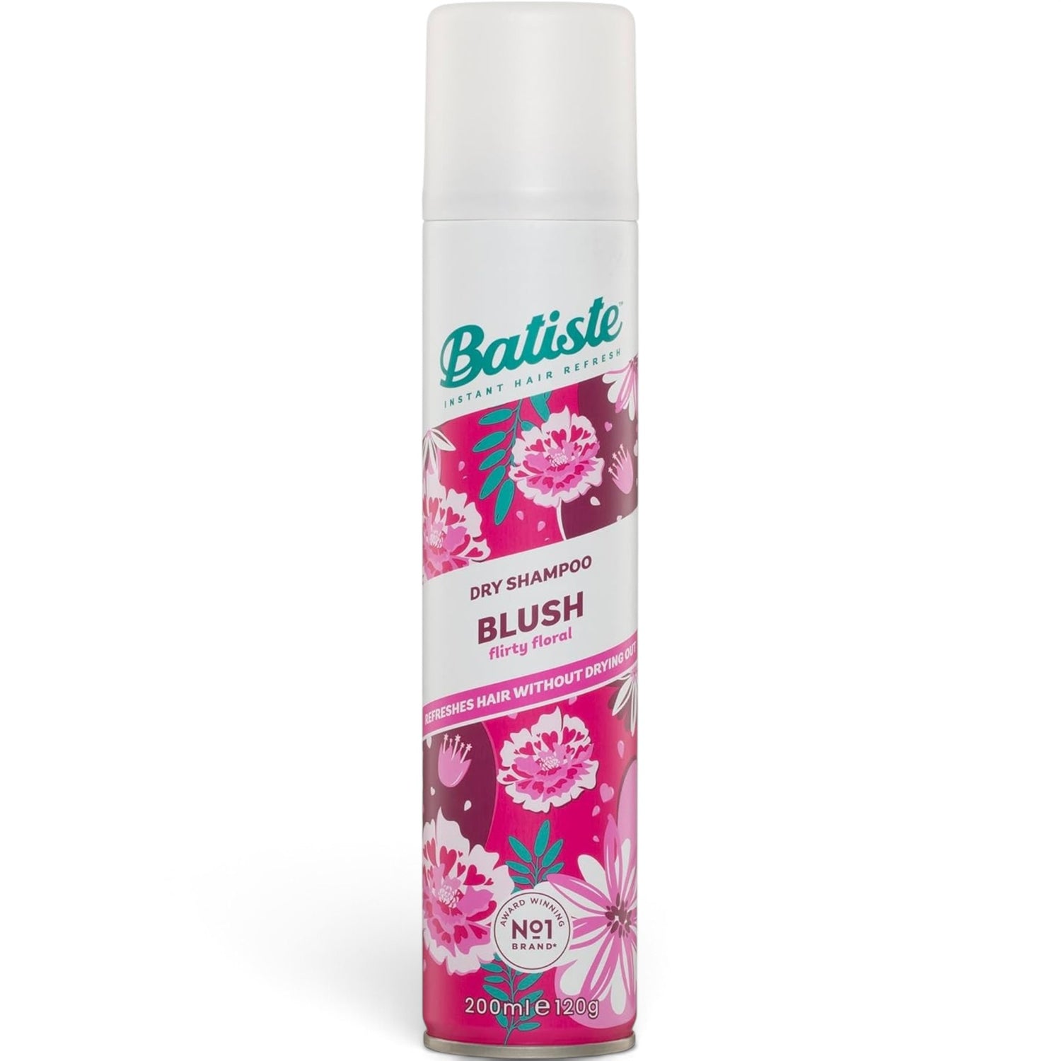 Front Image: Batiste dry shampoo blush floral fragrance 350ml spray can
