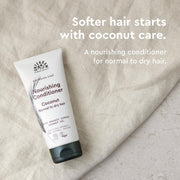 Urtekram Nourishing Coconut Conditioner tube, coconut scent, 180ml, hair care use
