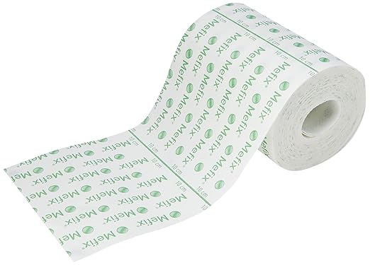 Mefix Medical Adhesive Soft Cloth Tape Roll, 15 cm x 10 m, wide format on white background. Top view