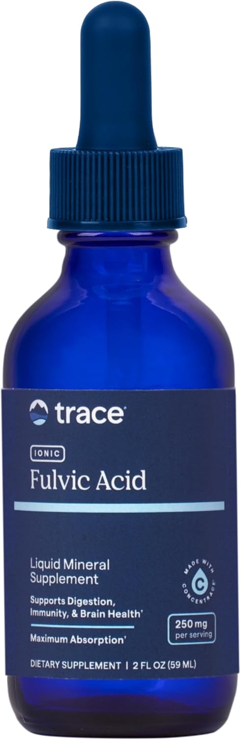 Front Image: Trace Minerals Ionic Fulvic Acid liquid drops bottle 250mg 59ml