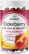 Gommes Sureau avec Zinc & Vitamine C Swanson Citron Framboise – 60 unités