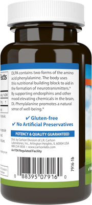 Barcode image: Carlson DLPA capsules 500 mg barcode bottle 60 count
