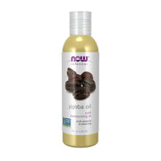 NOW Solutions 100% Pure Jojoba Oil bottle, 118ml, on white background.