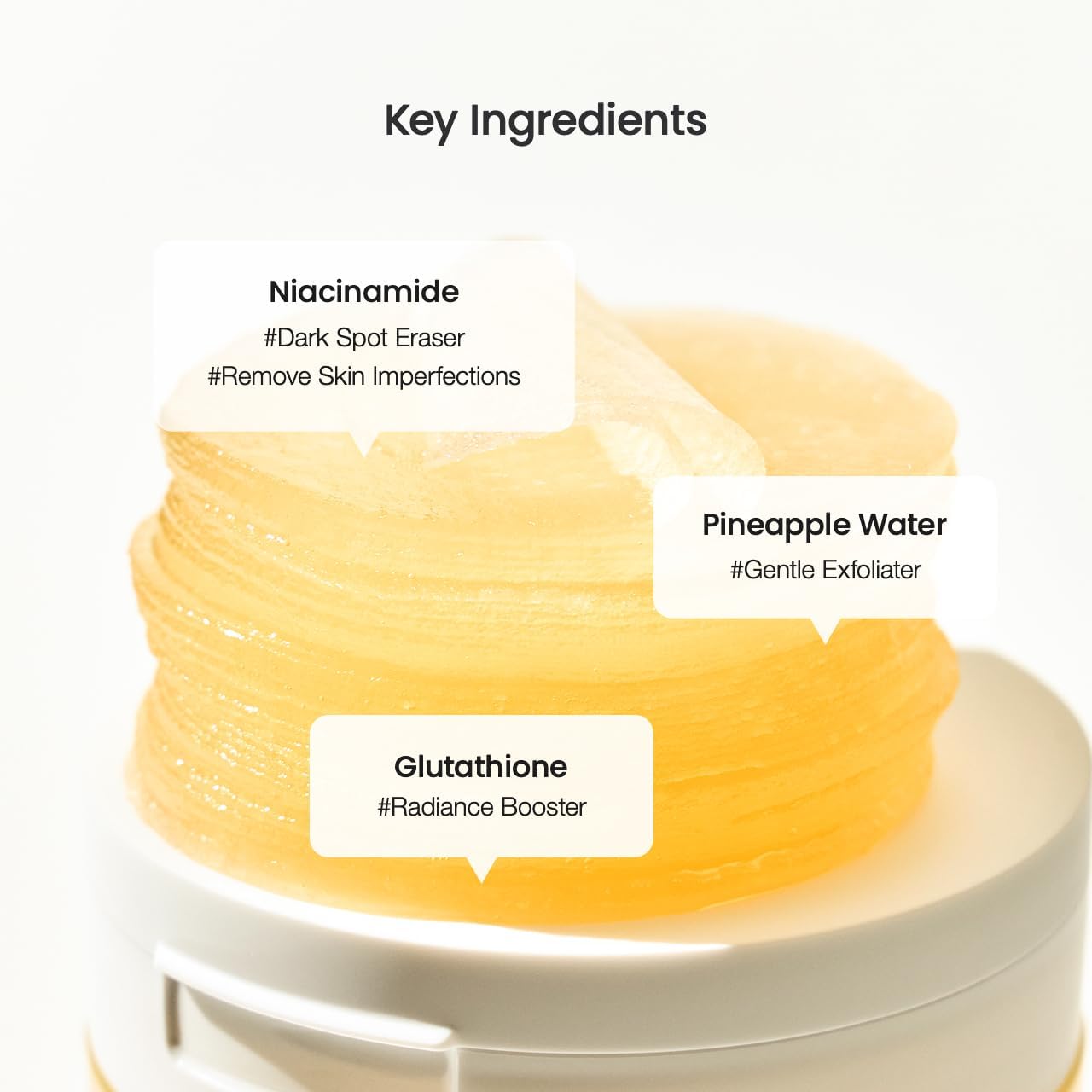 Biodance Vita Niacinamide Hydrogel Toner Pads 60 Pads ingredients panel and product information