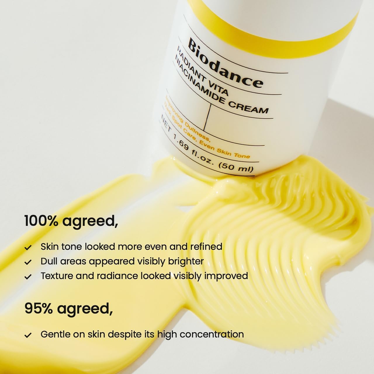 Biodance Radiant Vita Niacinamide Face Cream 50ml ingredients panel and product information