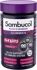 Sambucol Gomitas de Saúco Negro para Niños – Sabor Frambuesa | 30 Gomitas | Vitamina C + AntiVirin