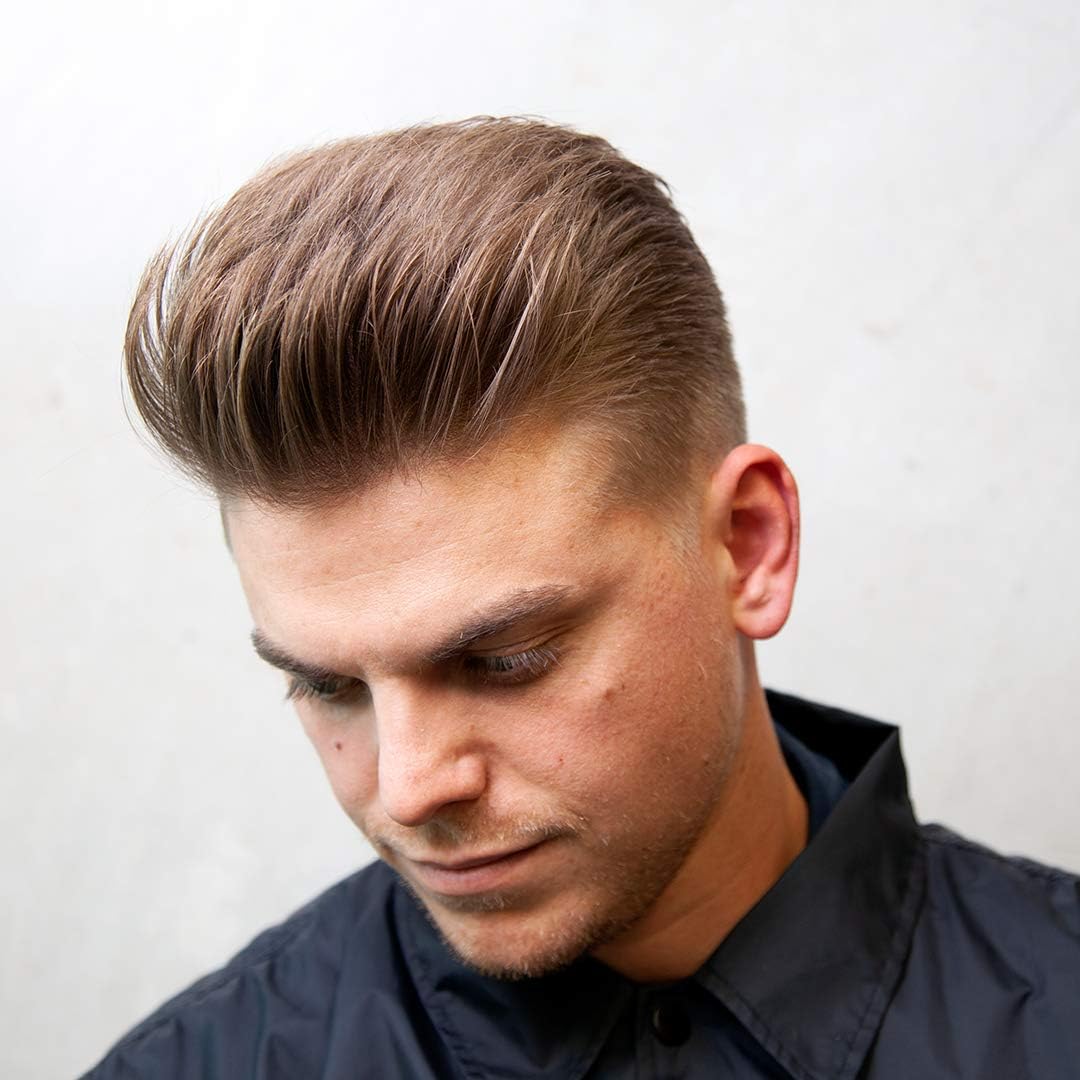 Lifestyle/use image: Uppercut Deluxe Clay Hair Pomade 70g textured hairstyle styling routine