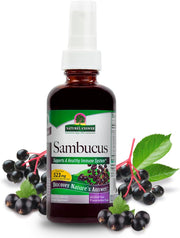 Nature’s Answer Sambucus elderberry throat spray alcohol-free 60ml bottle front label