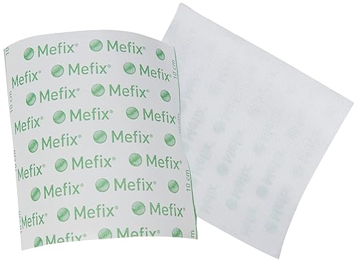 Close-up showing the breathable fabric texture of Mefix tape cut out