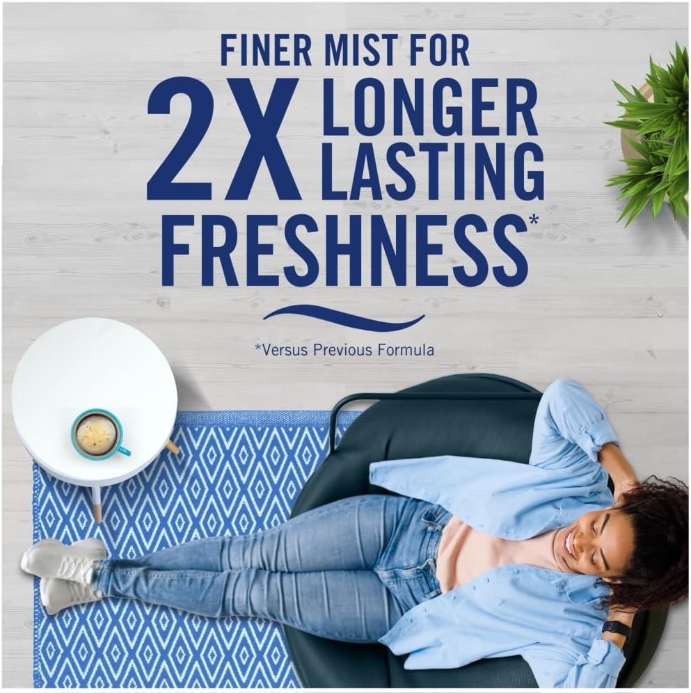 Febreze Air Mist Fresh Linen Air Freshener aerosol spray 185ml used in a home living space