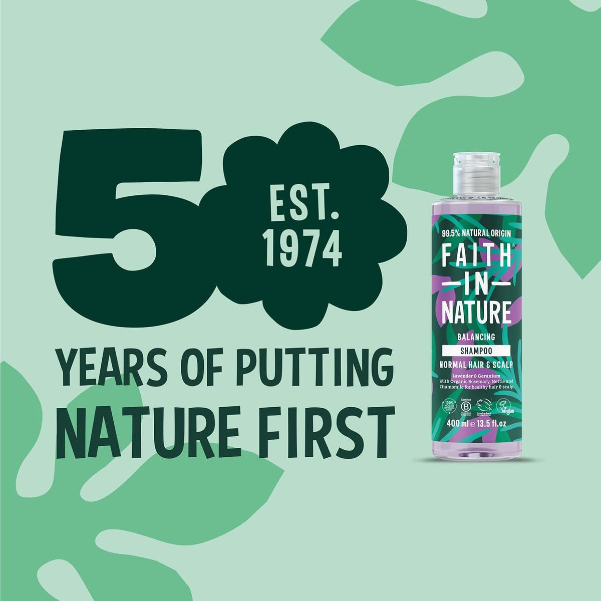 Faith In Nature Lavender and Geranium Balancing Shampoo 400ml bottle product information